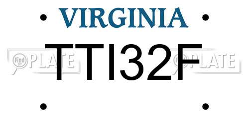 TTI32F Virginia License Plate