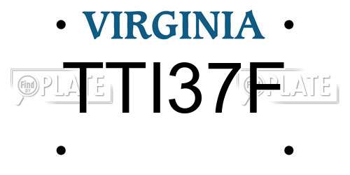 TTI37F Virginia License Plate