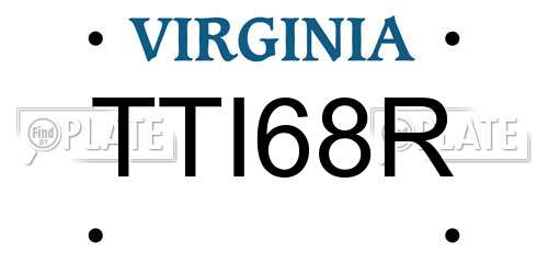 TTI68R Virginia License Plate