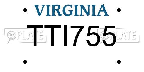 TTI755 Virginia License Plate