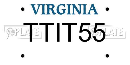 TTIT55 Virginia License Plate