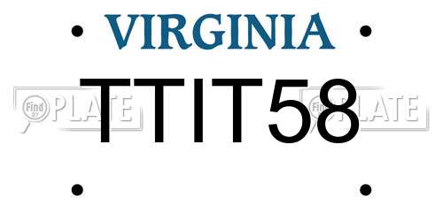 TTIT58 Virginia License Plate