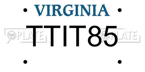 TTIT85 Virginia License Plate