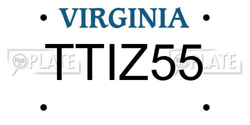 TTIZ55 Virginia License Plate