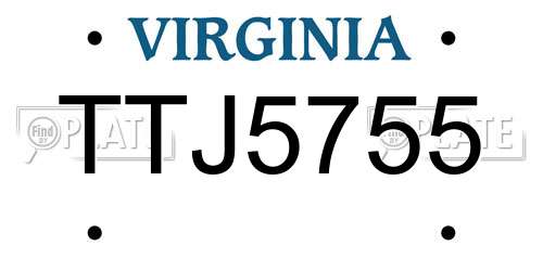 TTJ5755 Virginia License Plate