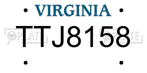 TTJ8158 Virginia License Plate