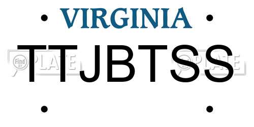 TTJBTSS Virginia License Plate