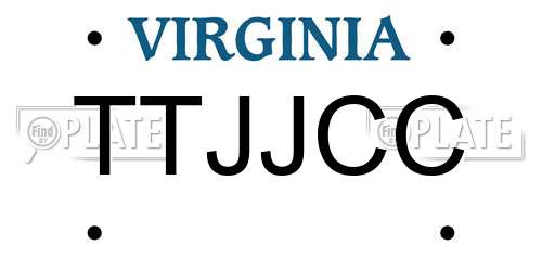 TTJJCC Virginia License Plate