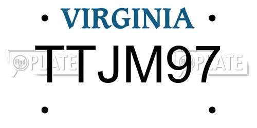 TTJM97 Virginia License Plate