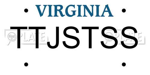 TTJSTSS Virginia License Plate