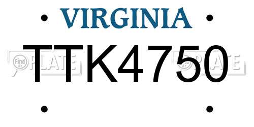 TTK4750 Virginia License Plate