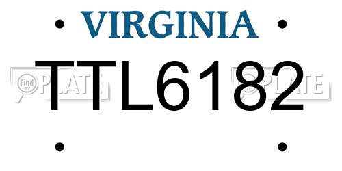 TTL6182 Virginia License Plate