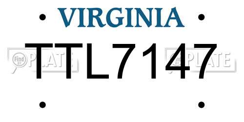 TTL7147 Virginia License Plate