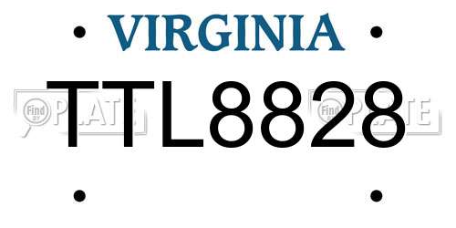 TTL8828 Virginia License Plate