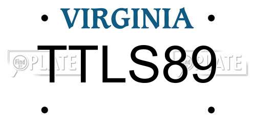 TTLS89 Virginia License Plate