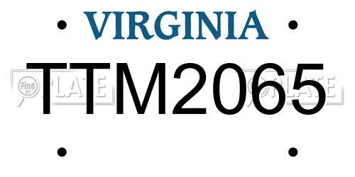 TTM2065 Virginia License Plate