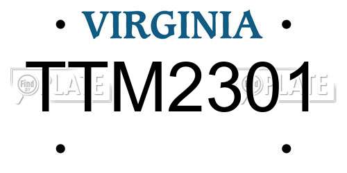 TTM2301 Virginia License Plate