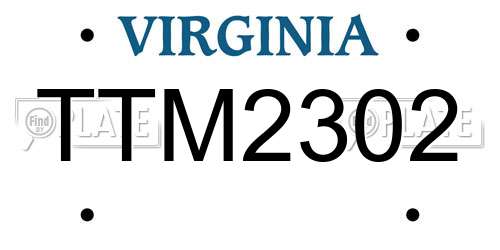 TTM2302 Virginia License Plate