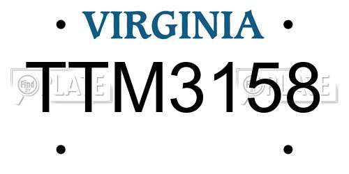 TTM3158 Virginia License Plate