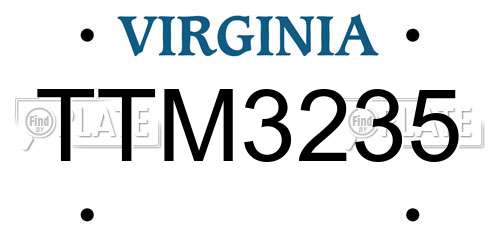 TTM3235 Virginia License Plate