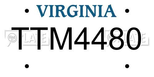 TTM4480 Virginia License Plate