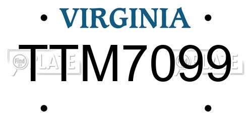 TTM7099 Virginia License Plate