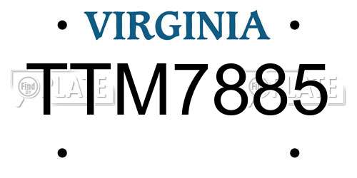 TTM7885 Virginia License Plate
