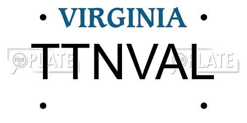 TTNVAL Virginia License Plate