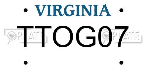 TTOG07 Virginia License Plate