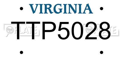 TTP5028 Virginia License Plate