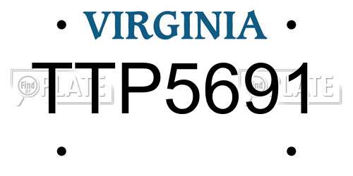 TTP5691 Virginia License Plate