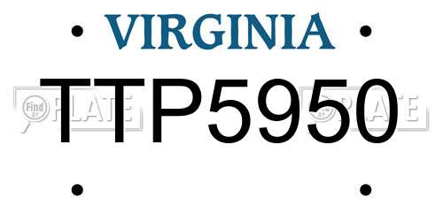 TTP5950 Virginia License Plate