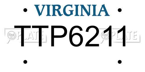 TTP6211 Virginia License Plate