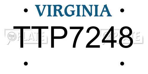TTP7248 Virginia License Plate
