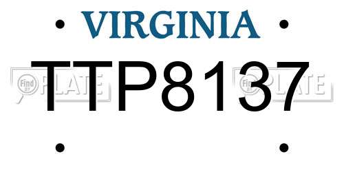 TTP8137 Virginia License Plate