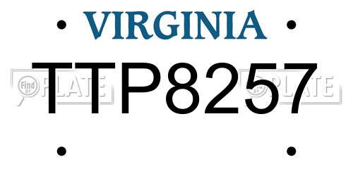 TTP8257 Virginia License Plate