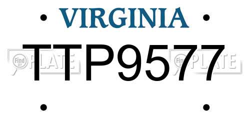 TTP9577 Virginia License Plate