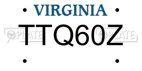 TTQ60Z Virginia License Plate