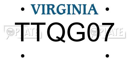 TTQG07 Virginia License Plate
