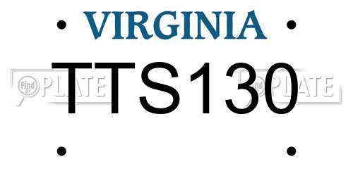 TTS130 Virginia License Plate