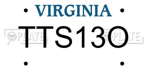 TTS13O Virginia License Plate