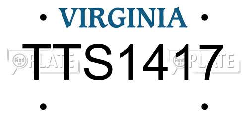 TTS1417 Virginia License Plate