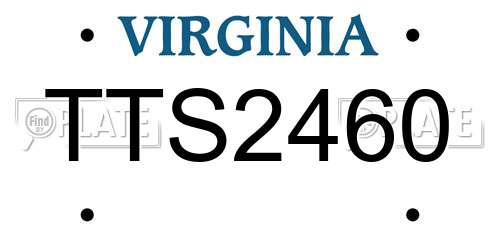 TTS2460 Virginia License Plate
