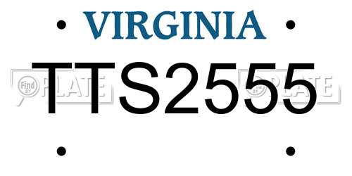 TTS2555 Virginia License Plate