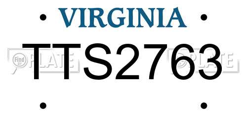 TTS2763 Virginia License Plate