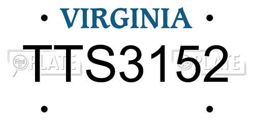 TTS3152 Virginia License Plate