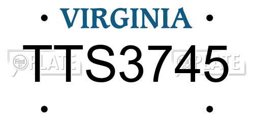 TTS3745 Virginia License Plate