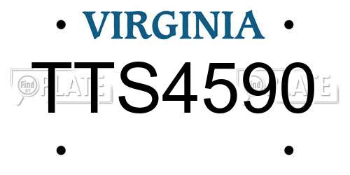 TTS4590 Virginia License Plate