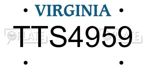 TTS4959 Virginia License Plate