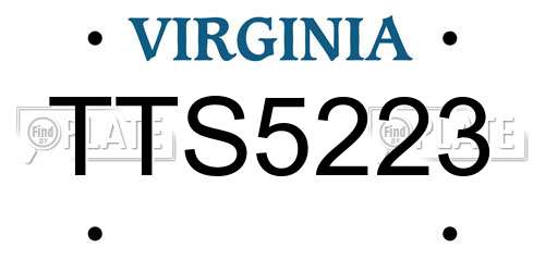 TTS5223 Virginia License Plate